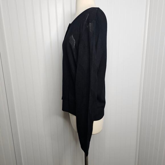 J Jason Wu Black Jacquard Cropped Cardigan Women's 1X Classic Casual Timeless - Picture 3 of 11